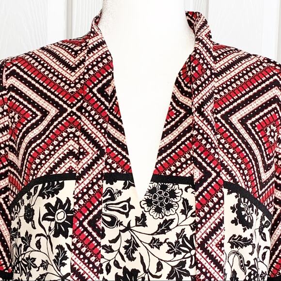 Maggy London Dress 3/4 Sleeve Mixed Print V-Neck Tie Dress Size 4 - Picture 5 of 16